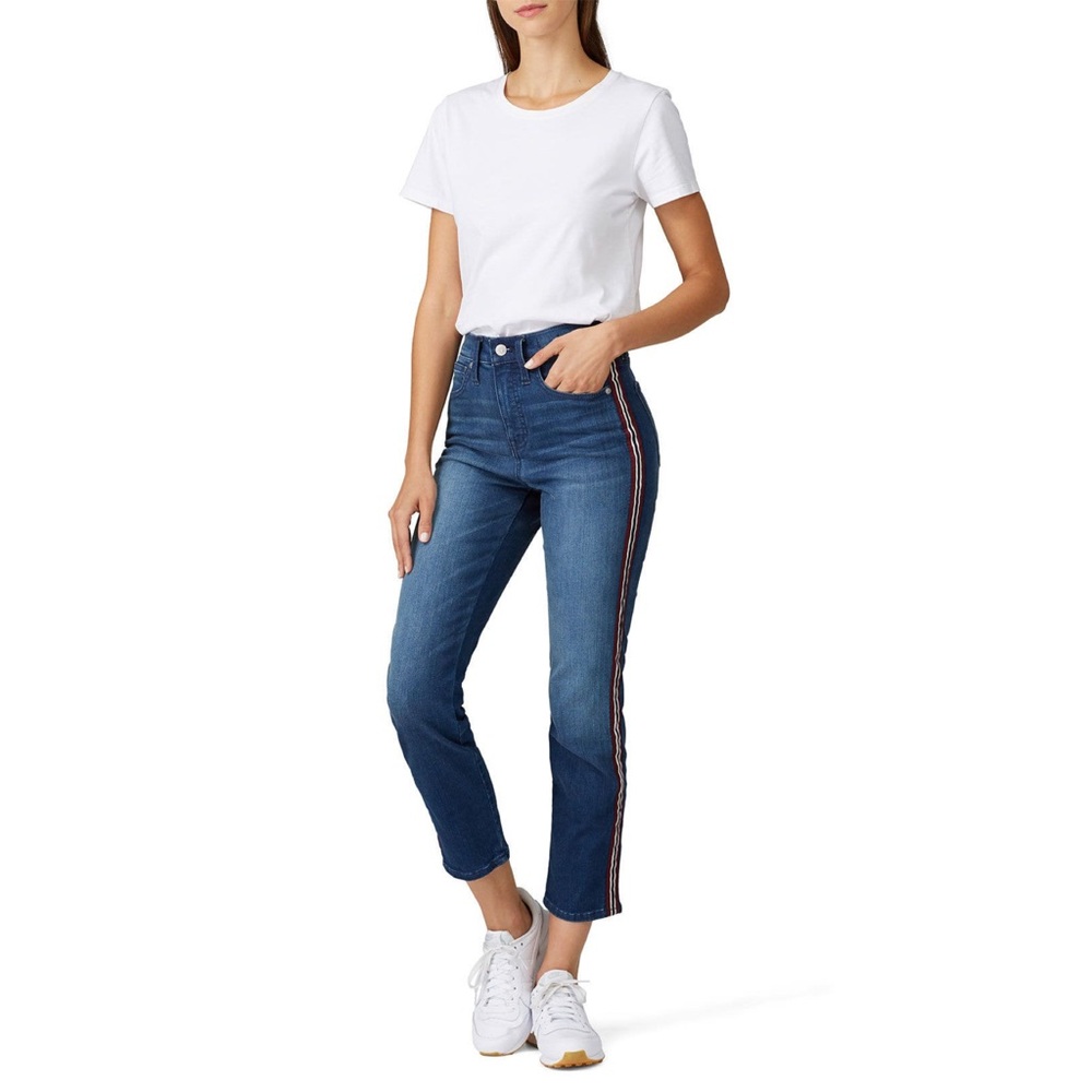 Madewell Stovepipe Jeans with Ribbon Tux Stripe NWOT